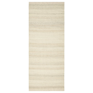 TIDTABELL Rug, flatwoven, beige, 80x200 cm