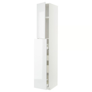 METOD / MAXIMERA Hc w p-o func 1dr/4drw, white/Ringhult white, 40x60x240 cm