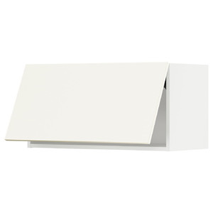 METOD Wall cabinet horizontal w push-open, white/Vallstena white, 80x40 cm