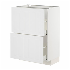 METOD / MAXIMERA Base cabinet with 2 drawers, white/Stensund white, 60x37 cm