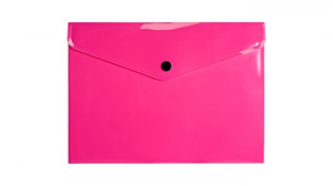 Document Envelope Pocket Wallet File with Button PP A5, neon pink