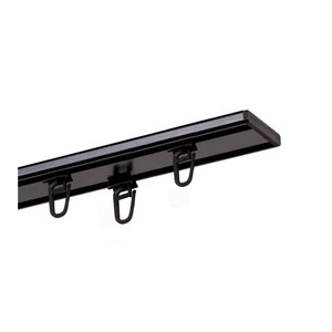 Double Curtain Track with Pins 160 cm, aluminium, black