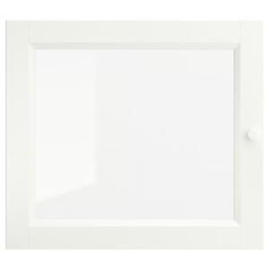 OXBERG Glass door, white, 40x35 cm