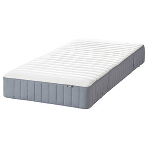 VALEVÅG Pocket sprung mattress, firm/light blue, 90x200 cm