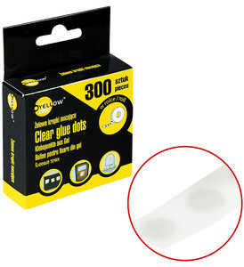 Yellow One Clear Glue Dots Roll 300pcs