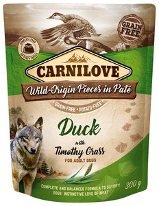 Carnilove Dog Food Duck & Timothy Grass in Pate 300g