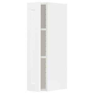 METOD Wall cabinet with shelves, white Enköping/white wood effect, 20x80 cm