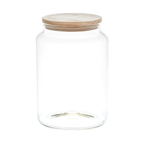 Elegant Glass Storage Container with Wooden Lid 2.9l