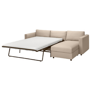 VIMLE 3-seat sofa-bed with chaise longue, Hallarp beige