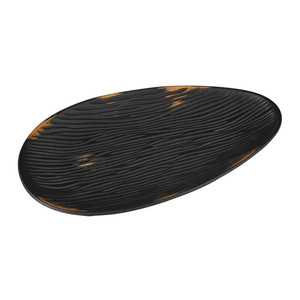 Splendid Decoration Plate Kongo 30x16.5x2.5 cm, black