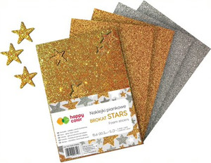 Craft Foam Sheets Self-Adhesive Star Stickers A5 5 Sheets, gold & silver