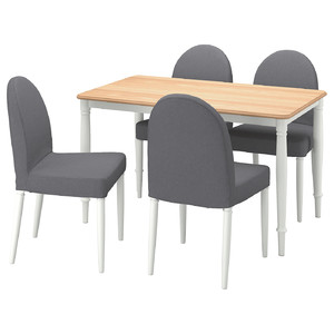 DANDERYD / DANDERYD Table and 4 chairs, oak veneer white/Vissle grey, 130x80 cm