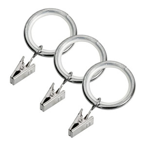 Curtain Rod Clip Ring Chrome 10pcs