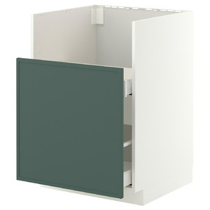 METOD/MAXIMERA Base cab f TALLSJÖN sink, white/Aspudden dark grey-green, 60x60 cm