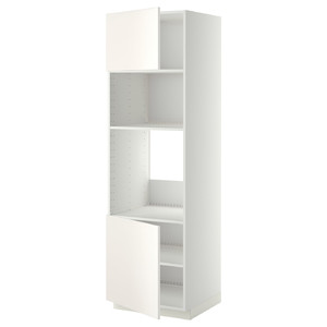 METOD Hi cb f oven/micro w 2 drs/shelves, white/Veddinge white, 60x60x200 cm