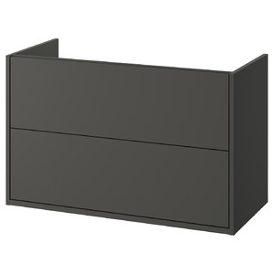 HAVBÄCK Wash-stand with drawers, dark grey, 100x48x63 cm