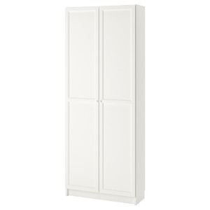 BILLY / OXBERG Bookcase with doors, white, 80x42x202 cm