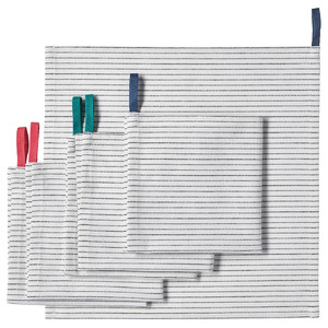 GRUPPERA Napkin, white/black, 33x33 cm