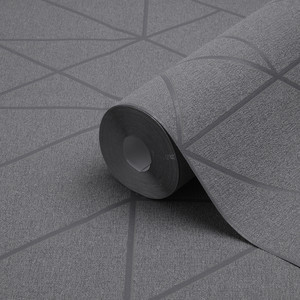 GoodHome Vinyl Wallpaper on Fleece Patula, dark grey
