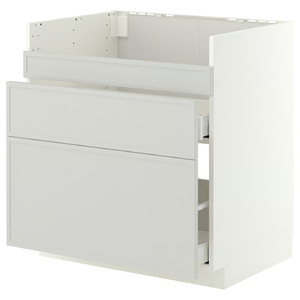 METOD/MAXIMERA Base cb f HAVSEN snk/3 frnts/2 drws, white/Aspudden light grey, 80x60 cm