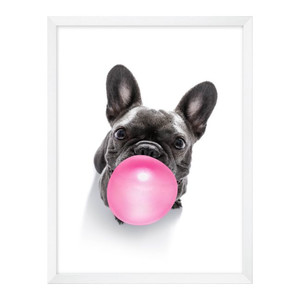 Picture Dog with Pink Ball 30 x 40 cm