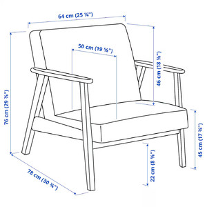 EKENÄSET Armchair, Jonsbyn black