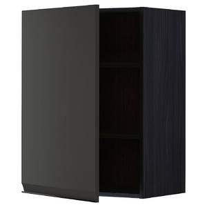 METOD Wall cabinet with shelves, black/Upplöv matt anthracite, 60x80 cm