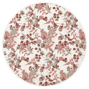 RINGBUK Tablecloth, white beige/red/leaves, 150 cm