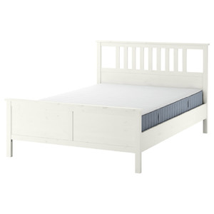 HEMNES Bed frame with mattress, white stain/Valevåg firm, 160x200 cm