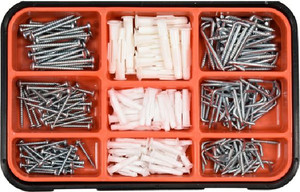 Vorel Screw & Wall Plug Set 290pcs