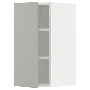 METOD Wall cabinet with shelves, white/Havstorp light grey, 30x60 cm