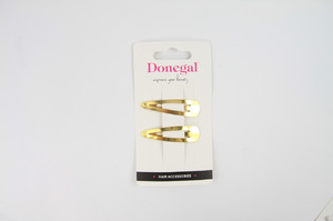 Donegal Hair Snap Clips, 2pcs, gold
