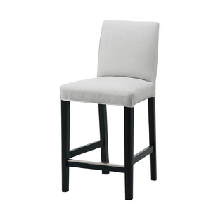 BERGMUND Bar stool with backrest, black, Orrsta light grey, 62 cm