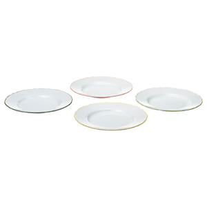 UPPLAGA Side plate, white/mixed colours, 22 cm