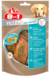 8in1 Fillets Pro Dental Dog Snack for Fresh Breath 80g