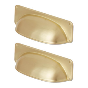 GoodHome Cabinet Cup Handle Juniper, gold/brass, 2 pack