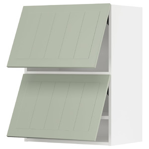 METOD Wall cabinet horizontal w 2 doors, white/Stensund light green, 60x80 cm