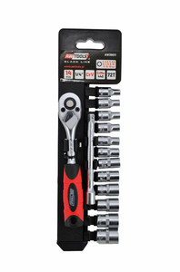 AW 72t 1/4" Ratchet Wrench & Bit Socket 4-13mm 14pcs