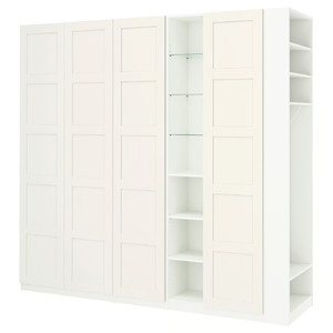 PAX / BERGSBO Wardrobe combination, white white/white, 255x60x236 cm