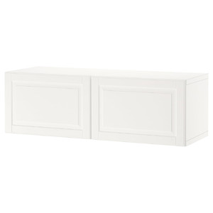 BESTÅ Shelf unit with doors, white, Smeviken white, 120x42x38 cm