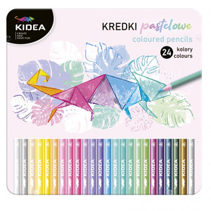Kidea Coloured Pencils 24 Pastel Colours in Metal Box