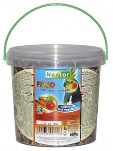 Nestor Complete Food for Large Parakeets with Fruit & Vegetables 1000ml