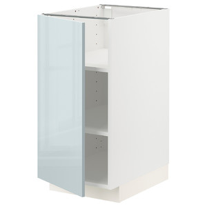 METOD Base cabinet with shelves, white/Kallarp light grey-blue, 40x60 cm