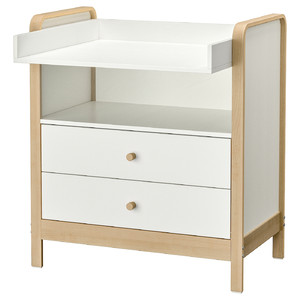 ÄLSKVÄRD Changing table/chest of drawers, birch/white