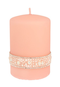 Decorative Candle Crystal Opal Pearl Rose Gold