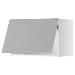 METOD Wall cabinet horizontal w push-open, white/Veddinge grey, 60x40 cm