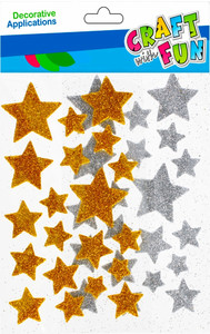 Craft Christmas Stickers Stars, glitter