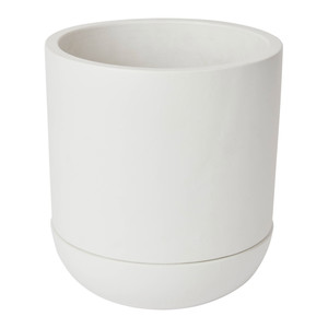 Plant Pot with Saucer GoodHome 17 cm, white