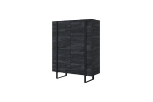 Two-Door Cabinet Verica 120 cm, charcoal/black legs