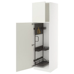 METOD High cabinet with cleaning interior, white/Veddinge white, 60x60x200 cm